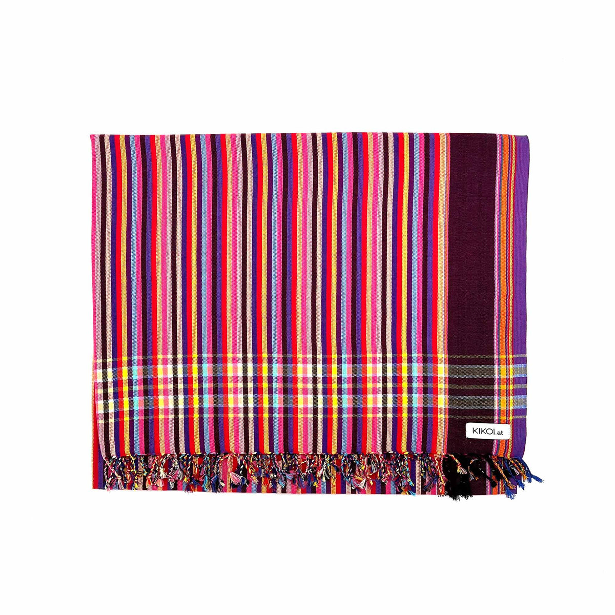 Kikoi Tuch Baumwolle Red Multi Summerstripe