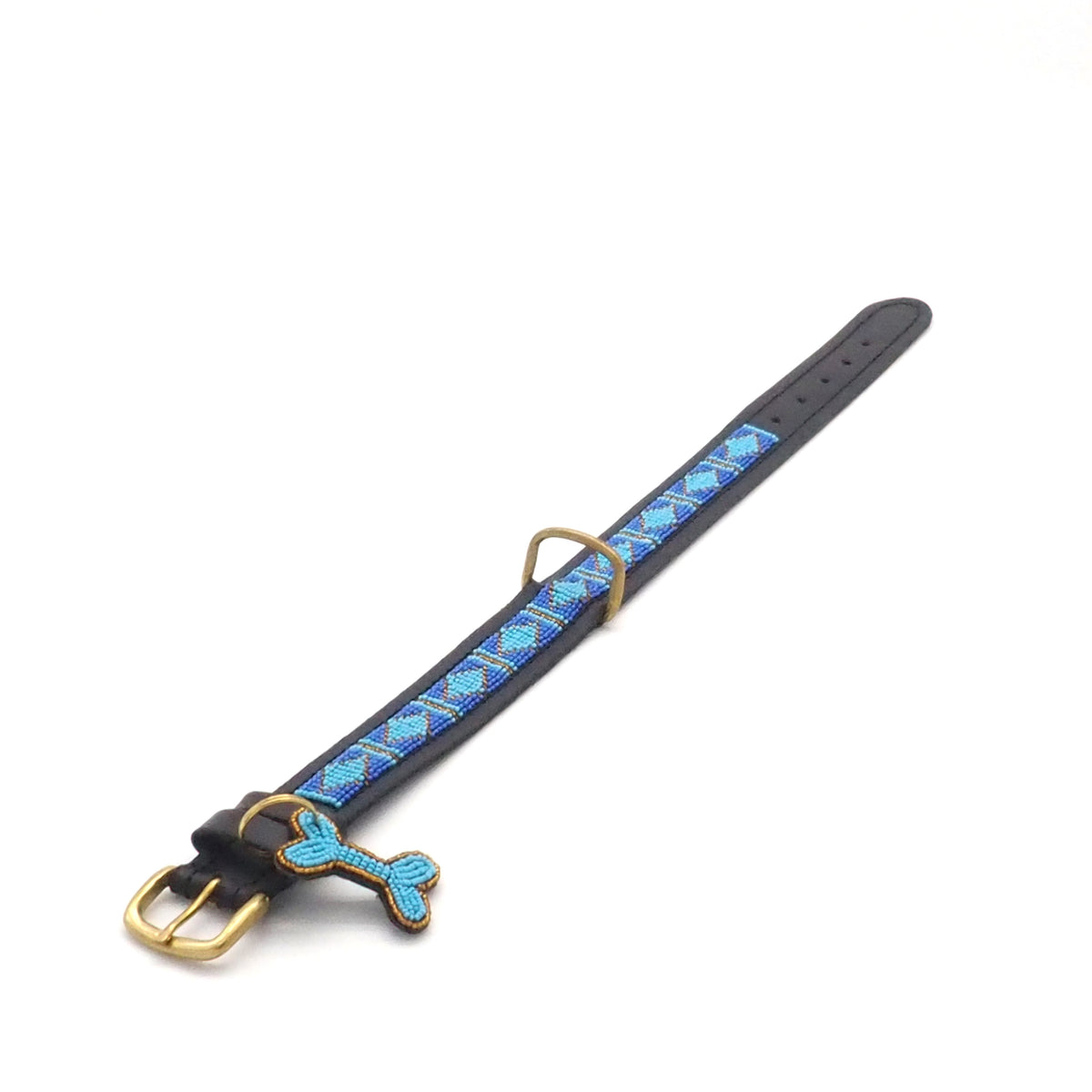 Hunde Halsband Leder Black Rafiki Blue Classic