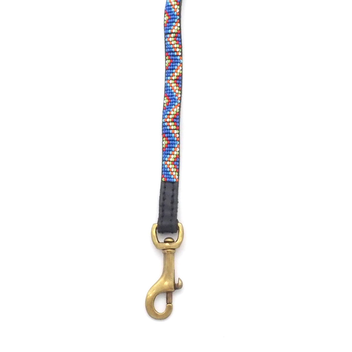 Hunde Leine Leder Black Maasai Blue