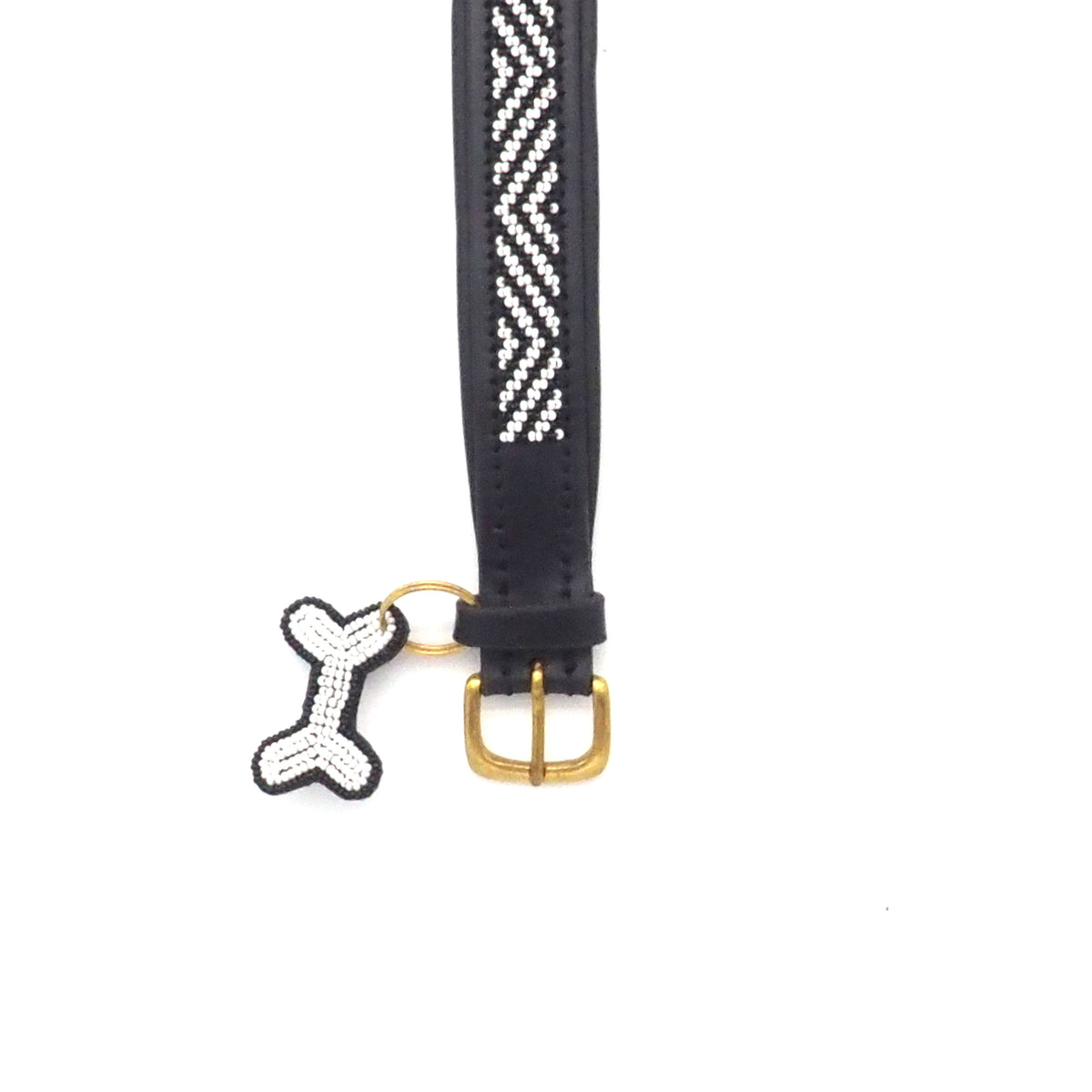 Hunde Halsband Leder Black Zebra Luxury